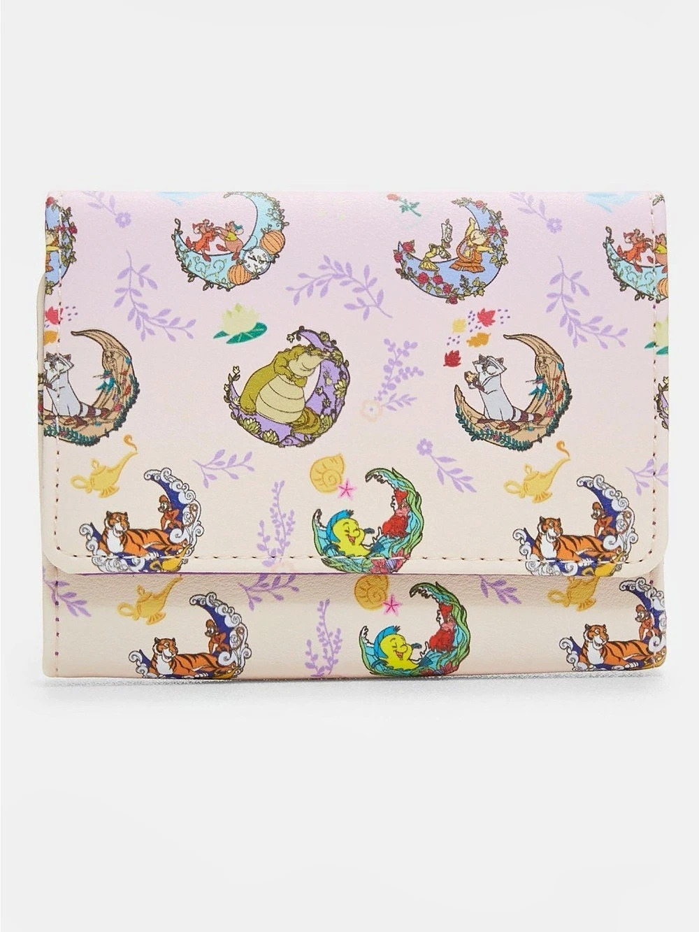 Loungefly Disney Sidekick Crescent Moon Flap Wallet Pink & Purple